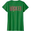 imageWicked Movie Logo Glinda Pink And Gold Wand TShirtKelly Green