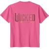 imageWicked Movie Logo Glinda Pink And Gold Wand TShirtPink Heather