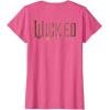 imageWicked Movie Logo Glinda Pink And Gold Wand TShirtPink Heather