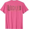 imageWicked Movie Logo Glinda Pink And Gold Wand TShirtPink Heather