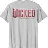 imageWicked Movie Logo Glinda Pink And Gold Wand TShirtSilver Grey