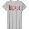 imageWicked Movie Logo Glinda Pink And Gold Wand TShirtSilver Grey