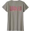 imageWicked Movie Logo Glinda Pink And Gold Wand TShirtSlate Grey