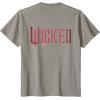 imageWicked Movie Logo Glinda Pink And Gold Wand TShirtSlate Grey