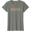 imageWicked Pink ampamp Green TShirtOlive Heather
