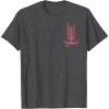 imageWicked Movie Logo Glinda Pink And Gold Wand TShirtDark Heather Grey