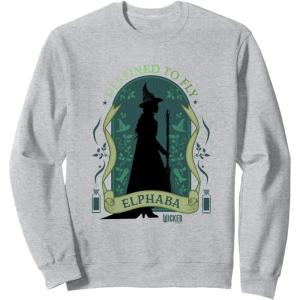 imageWicked Elphaba Destined To Fly Silhouette SweatshirtHeather Grey