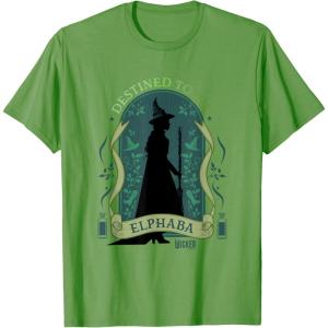 imageWicked Elphaba Destined To Fly Silhouette UnisexAdults TShirt Black SmallGrass Green
