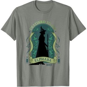 imageWicked Elphaba Destined To Fly Silhouette UnisexAdults TShirt Black SmallOlive Heather