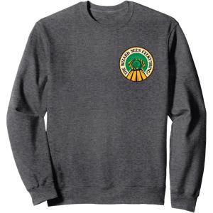 imageWicked For Good The Wizard Sees Everything Front ampamp Back SweatshirtDark Heather Grey