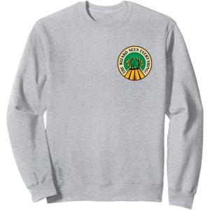 imageWicked For Good The Wizard Sees Everything Front ampamp Back SweatshirtHeather Grey