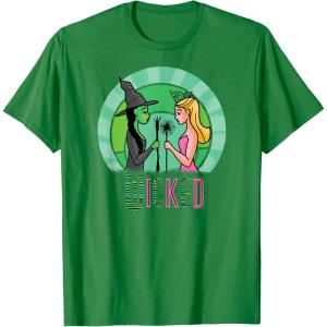 imageWicked Glinda ampamp Elphaba Sketched TShirtKelly Green