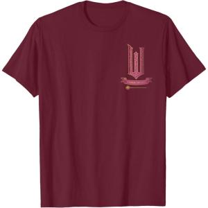 imageWicked Movie Logo Glinda Pink And Gold Wand TShirtBurgundy