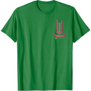 imageWicked Movie Logo Glinda Pink And Gold Wand TShirtKelly Green