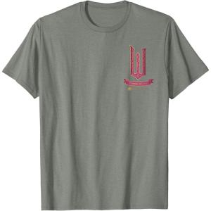 imageWicked Movie Logo Glinda Pink And Gold Wand TShirtOlive Heather