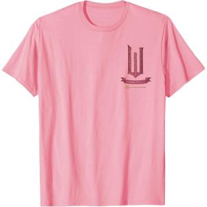 imageWicked Movie Logo Glinda Pink And Gold Wand TShirtPink