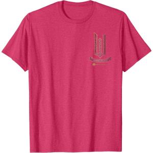 imageWicked Movie Logo Glinda Pink And Gold Wand TShirtRed Heather