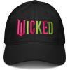 imageWicked Elphaba ampamp Glinda Pink ampamp Green Wicked Logo Adjustable Puff Embroidered Baseball HatBlack