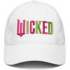 imageWicked Elphaba ampamp Glinda Pink ampamp Green Wicked Logo Adjustable Puff Embroidered Baseball HatWhite