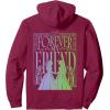 imageWicked For Good Forever My Friend Silhouettes Front ampamp Back Pullover HoodieBurgundy