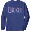 imageWicked For Good Glinda Elegant Logo Front And Back Long Sleeve TShirtNavy Blue