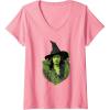 imageWomens Wicked For Good Elphaba Bold Portrait ampamp Greenery VNeck TShirtPink
