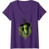 imageWomens Wicked For Good Elphaba Bold Portrait ampamp Greenery VNeck TShirtPurple