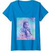 imageWomens Wicked For Good Glinda Close Up Florals VNeck TShirtSapphire Blue