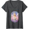 imageWomens Wicked For Good Glinda Sparkling Wand VNeck TShirtDark Heather Grey