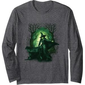 imageWicked For Good Elphaba Twirl in the Forest Long Sleeve TShirtDark Heather Grey
