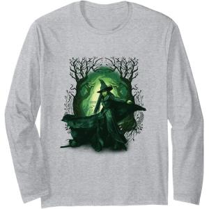 imageWicked For Good Elphaba Twirl in the Forest Long Sleeve TShirtHeather Grey