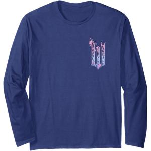 imageWicked For Good Glinda Elegant Logo Front And Back Long Sleeve TShirtNavy Blue