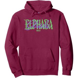 imageWicked For Good Glinda and Elphaba Name Overlay Pullover HoodieBurgundy