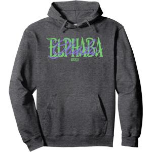 imageWicked For Good Glinda and Elphaba Name Overlay Pullover HoodieDark Heather Grey