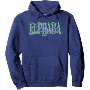 imageWicked For Good Glinda and Elphaba Name Overlay Pullover HoodieNavy Blue