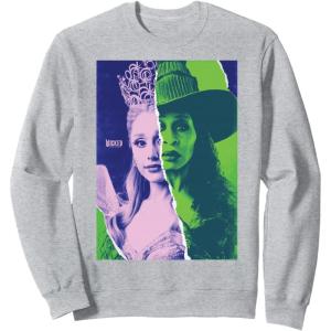 imageWicked For Good Glinda and Elphaba Split Portrait SweatshirtHeather Grey