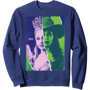 imageWicked For Good Glinda and Elphaba Split Portrait SweatshirtNavy Blue