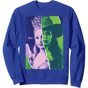 imageWicked For Good Glinda and Elphaba Split Portrait SweatshirtRoyal Blue
