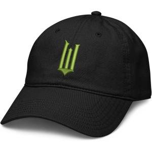 imageWicked Movie Green W Logo Black Adjustable Puff Embroidered Baseball HatBlack