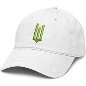 imageWicked Movie Green W Logo Black Adjustable Puff Embroidered Baseball HatWhite