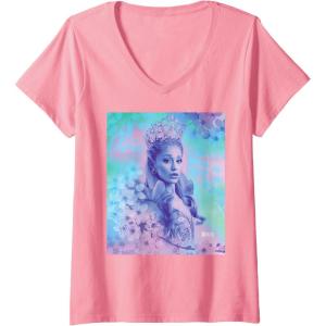 imageWomens Wicked For Good Glinda Close Up Florals VNeck TShirtPink