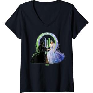 imageWomens Wicked For Good Glinda and Elphaba Friends Forever Changed VNeck TShirtBlack