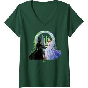 imageWomens Wicked For Good Glinda and Elphaba Friends Forever Changed VNeck TShirtDark Green