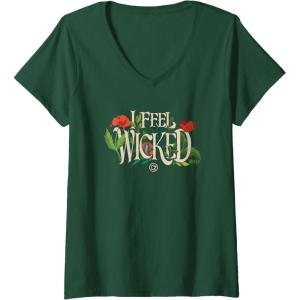 imageWomens Wicked For Good I Feel Wicked VNeck TShirtDark Green