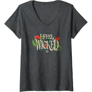 imageWomens Wicked For Good I Feel Wicked VNeck TShirtDark Heather Grey