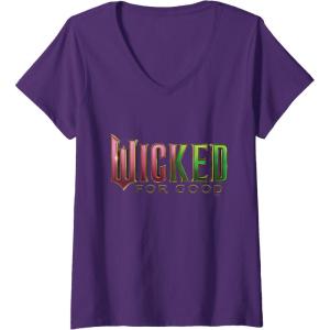 imageWomens Wicked For Good Pink To Green Logo VNeck TShirtPurple