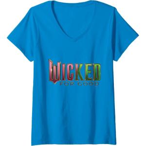 imageWomens Wicked For Good Pink To Green Logo VNeck TShirtSapphire Blue
