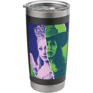 imageWicked For Good Glinda and Elphaba Split Portrait Stainless Steel Insulated TumblerBlack