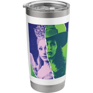 imageWicked For Good Glinda and Elphaba Split Portrait Stainless Steel Insulated TumblerWhite