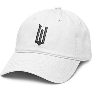 imageWicked Movie Black W Logo White Adjustable Puff Embroidered Baseball HatWhite